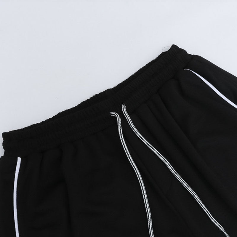 Unisex Summer Hip Hop Sports Set with Gothic Tees