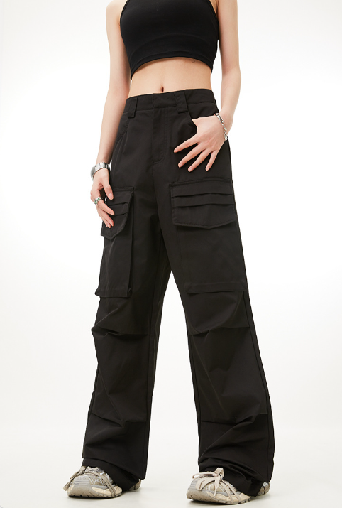 Y2K Kpop Women's Denim Jeans with Grey Flap Pockets