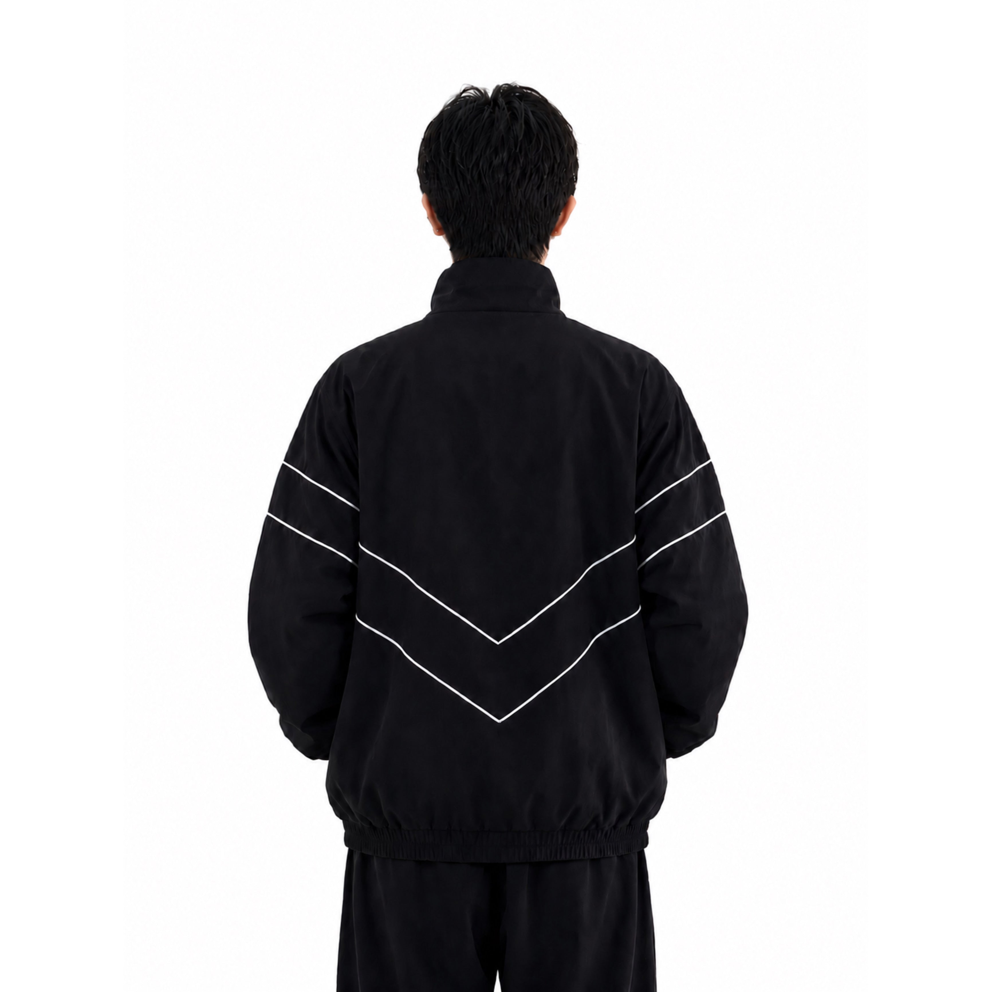 Reflective Stripe Windbreaker Jacket – Y2K Streetwear