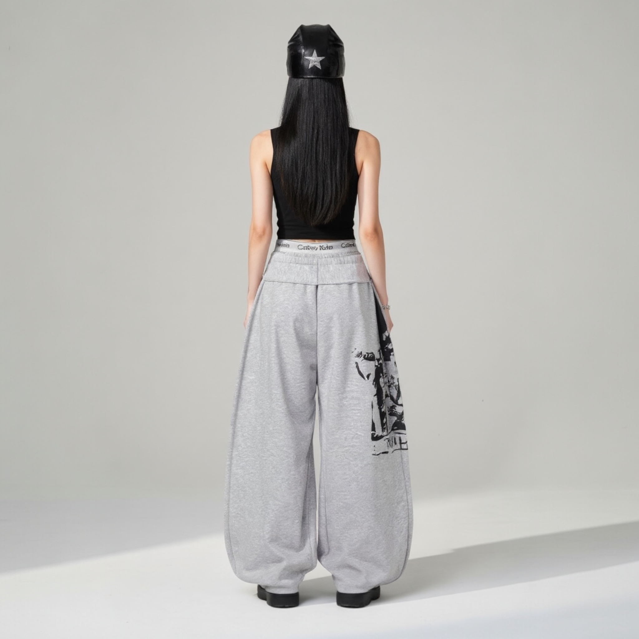 Gothic Y2K Baggy Letter Print Pants