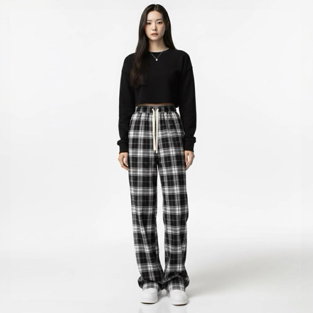 Oversized Plaid Sweatpants