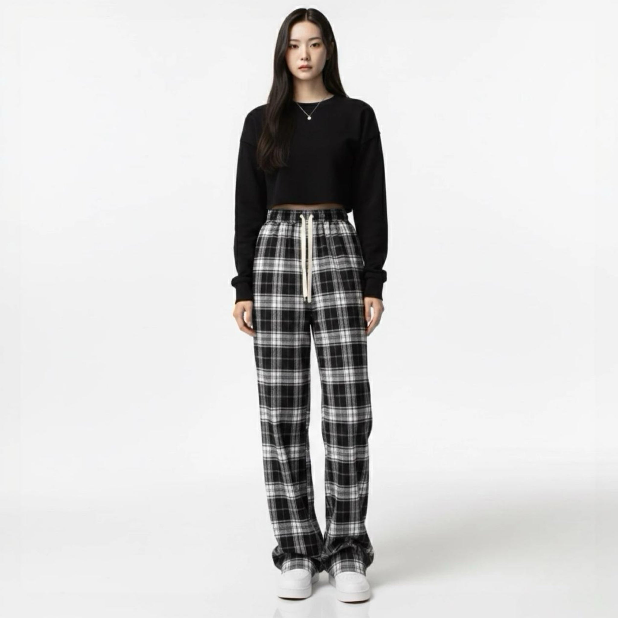 Oversized Plaid Sweatpants