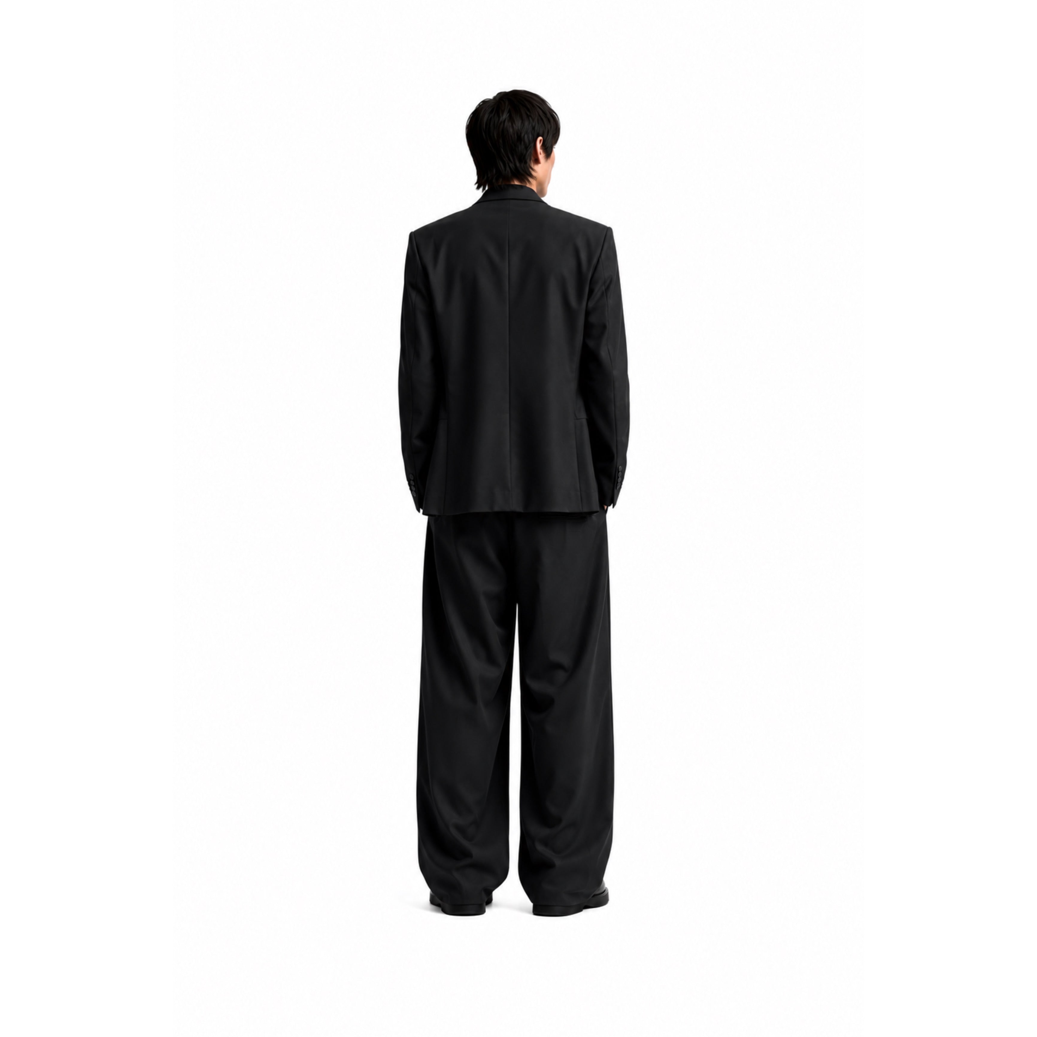 Clean Fit Wide Leg Pants – Black Pleated Low Waist Streetwear
