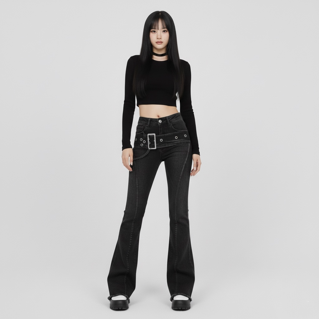 Vintage Slim Micro-Flare Jeans for Women