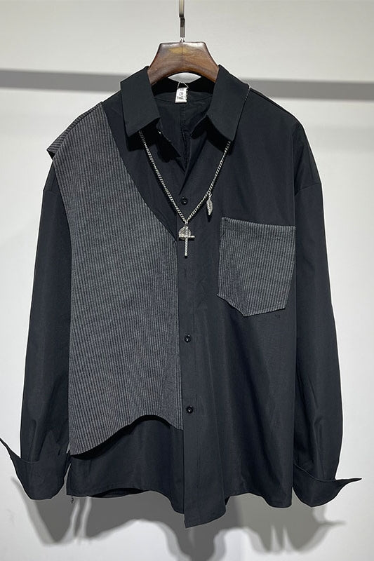 Owen Seak Men's Casual Gothic Oversized Long Sleeve Shirt