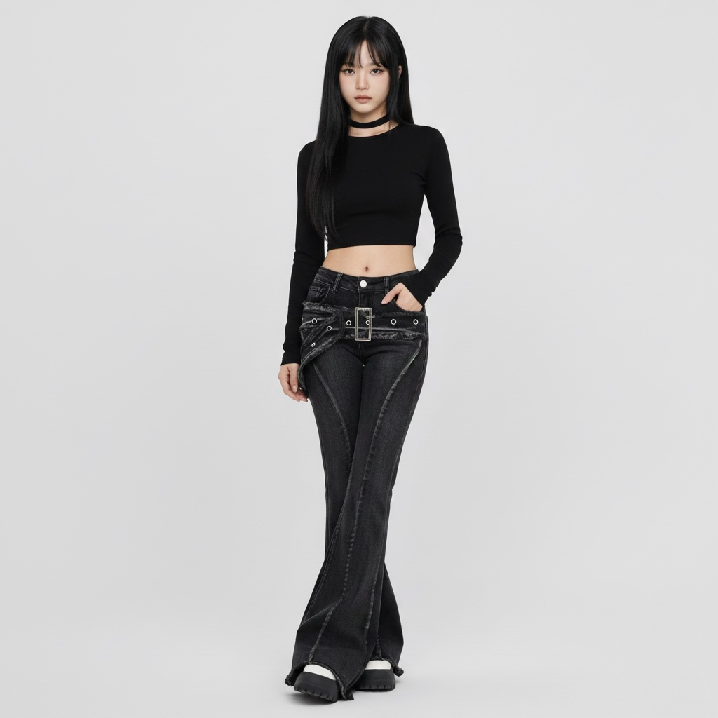 Vintage Slim Micro-Flare Jeans for Women