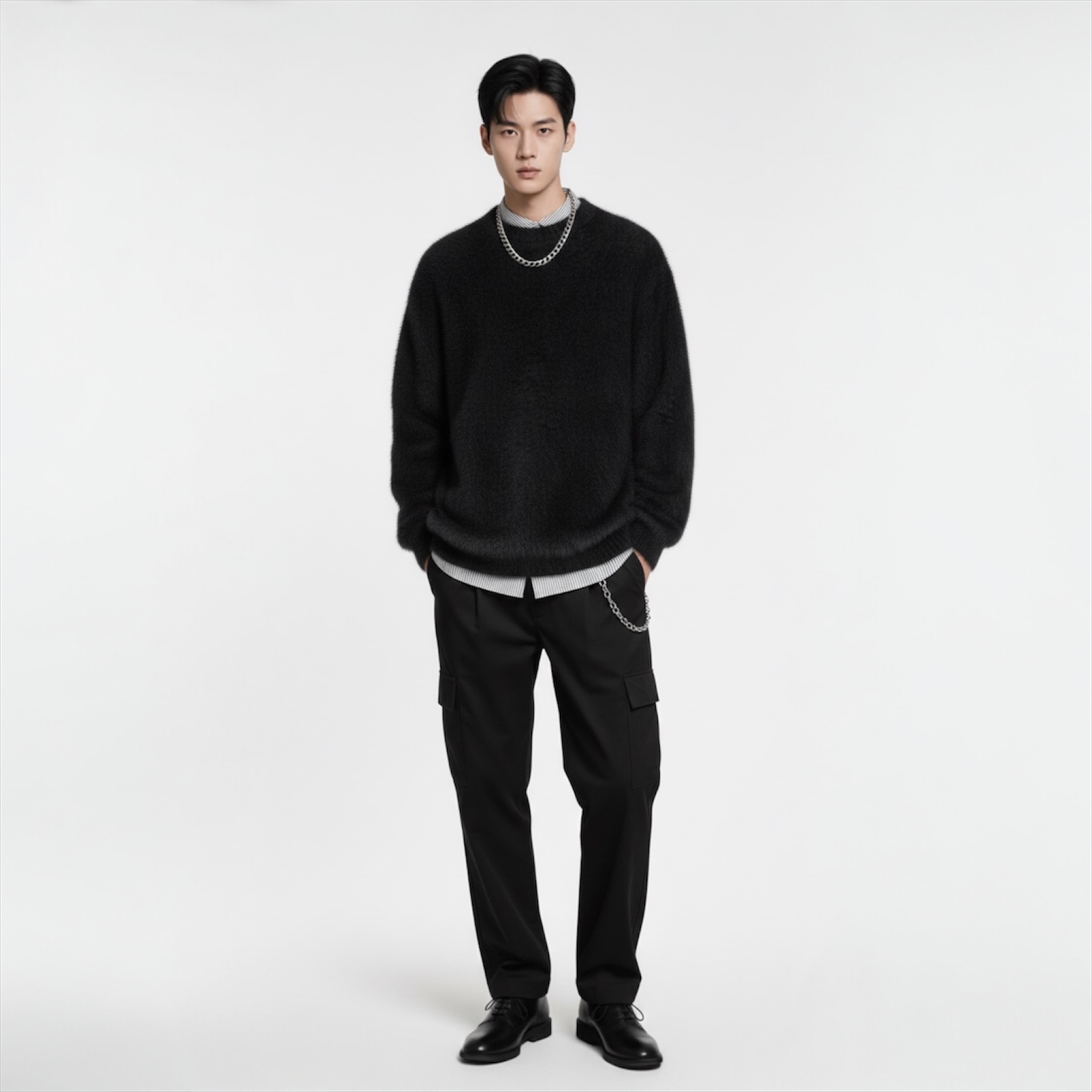 Korean Y2K Fluffy Knit Sweater