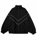 Reflective Stripe Windbreaker Jacket – Y2K Streetwear