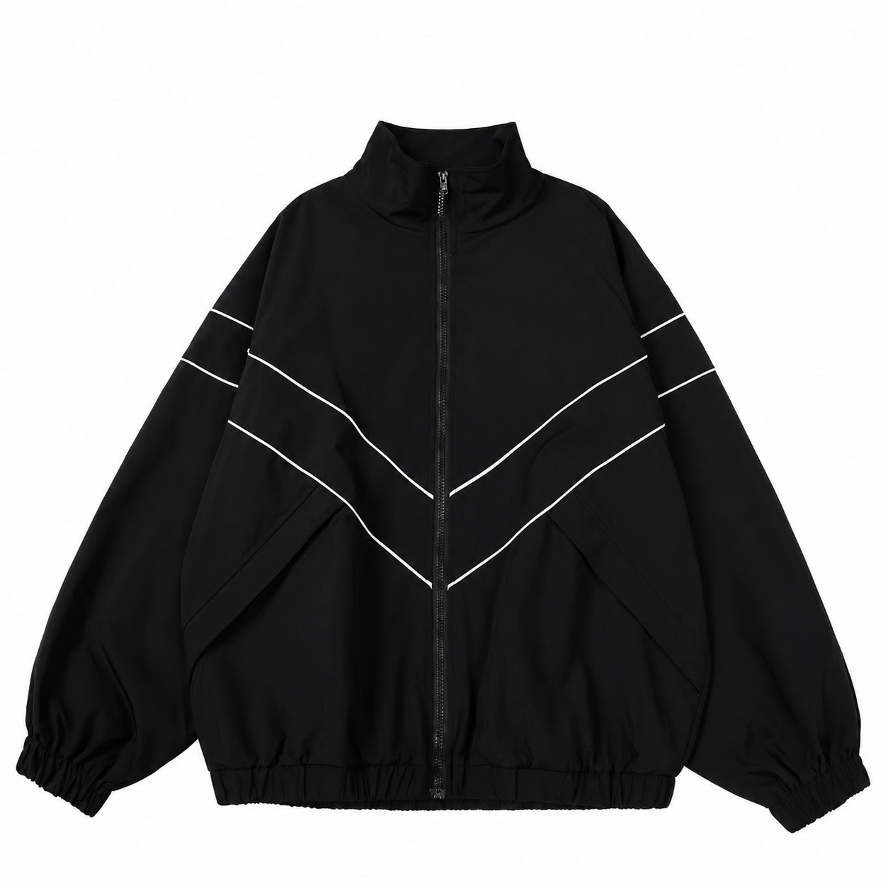 Reflective Stripe Windbreaker Jacket – Y2K Streetwear