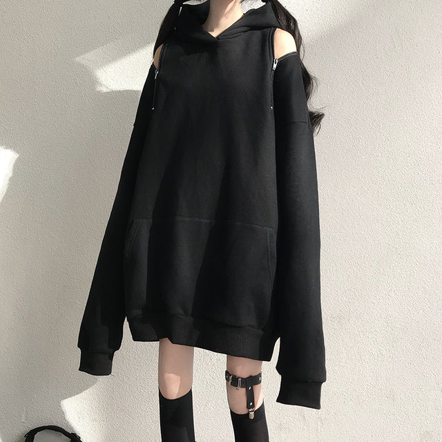 2024 Autumn Gothic Women's Oversized Hoodie with Pockets