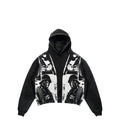 Vintage American Print Hoodie – Men’s Casual Loose-Fit Pullover