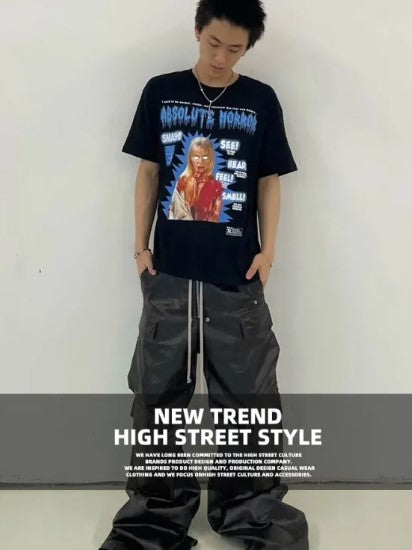 Leather Baggy Cargo Pants