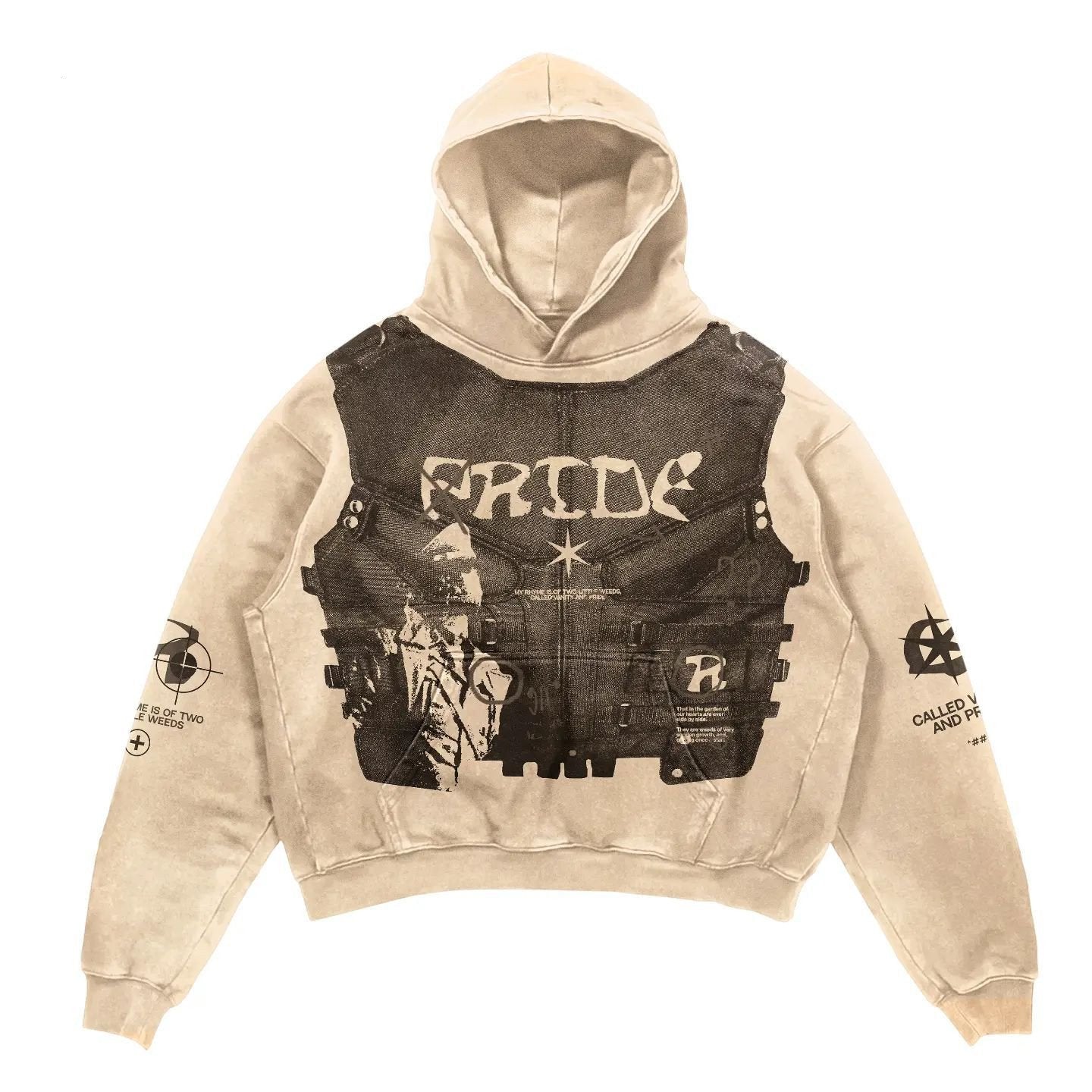 Gothic Patchwork Print Loose Pullover Hoodie Sweatshirt