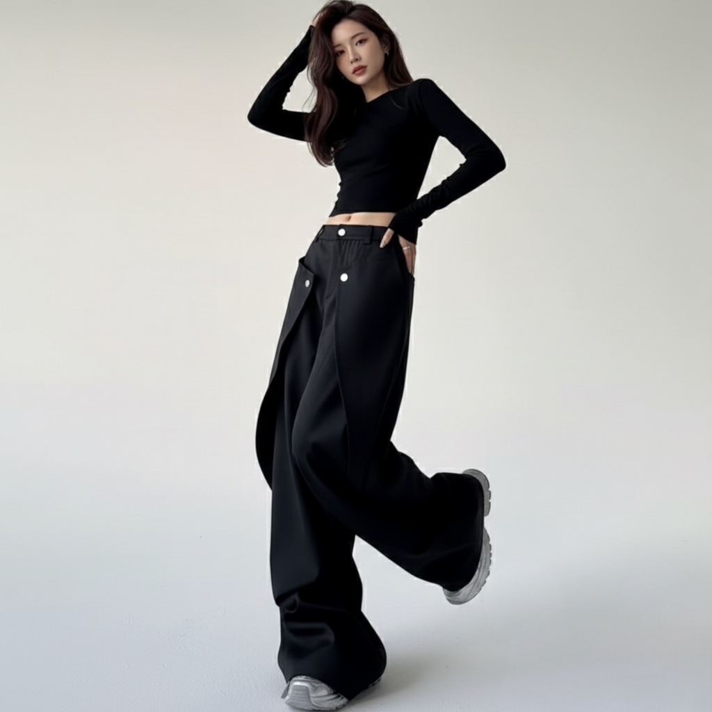 Streetwear Grunge Wide-Leg Trousers