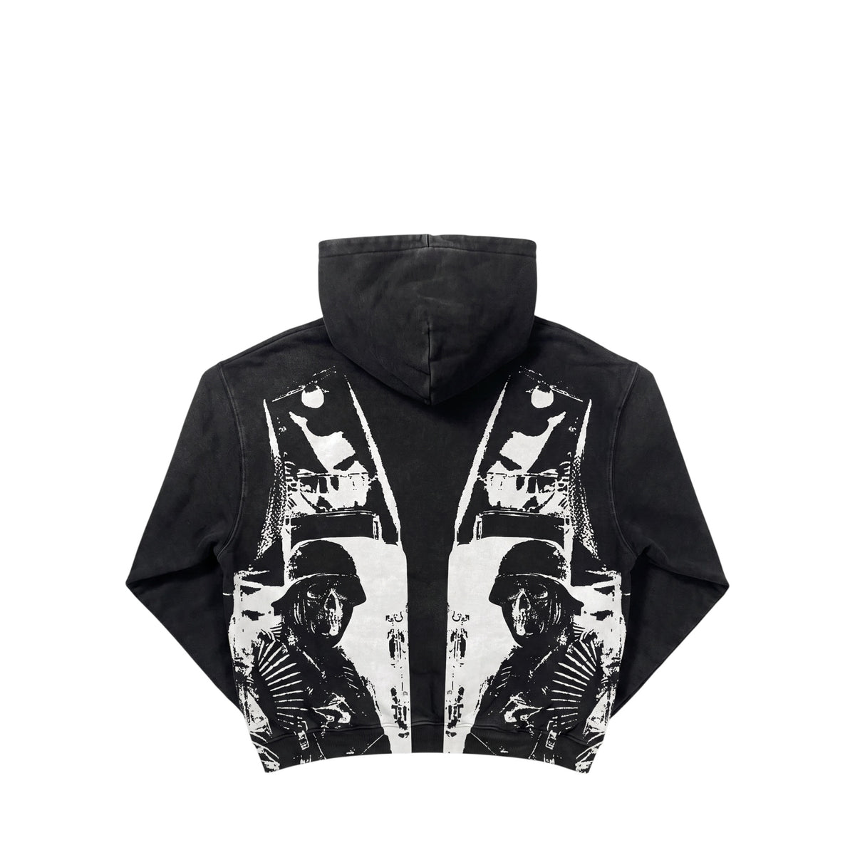 Vintage American Print Hoodie – Men’s Casual Loose-Fit Pullover