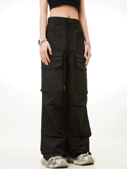 Y2K Kpop Women's Denim Jeans with Grey Flap Pockets