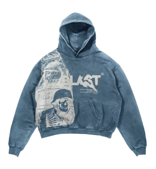 Gothic Patchwork Print Loose Pullover Hoodie Sweatshirt