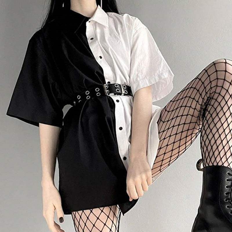 Gothic Style Loose High-Waisted Mini Dress 2020