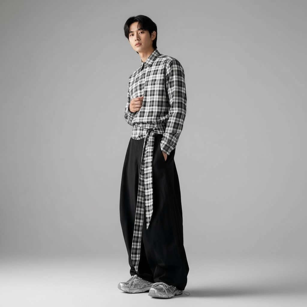 Gothic Y2K Black Parachute Pants