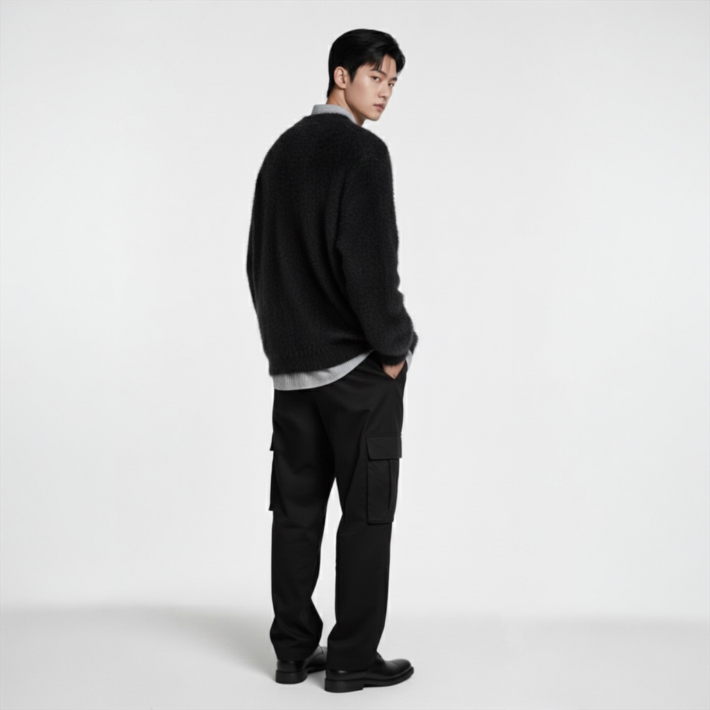 Korean Y2K Fluffy Knit Sweater