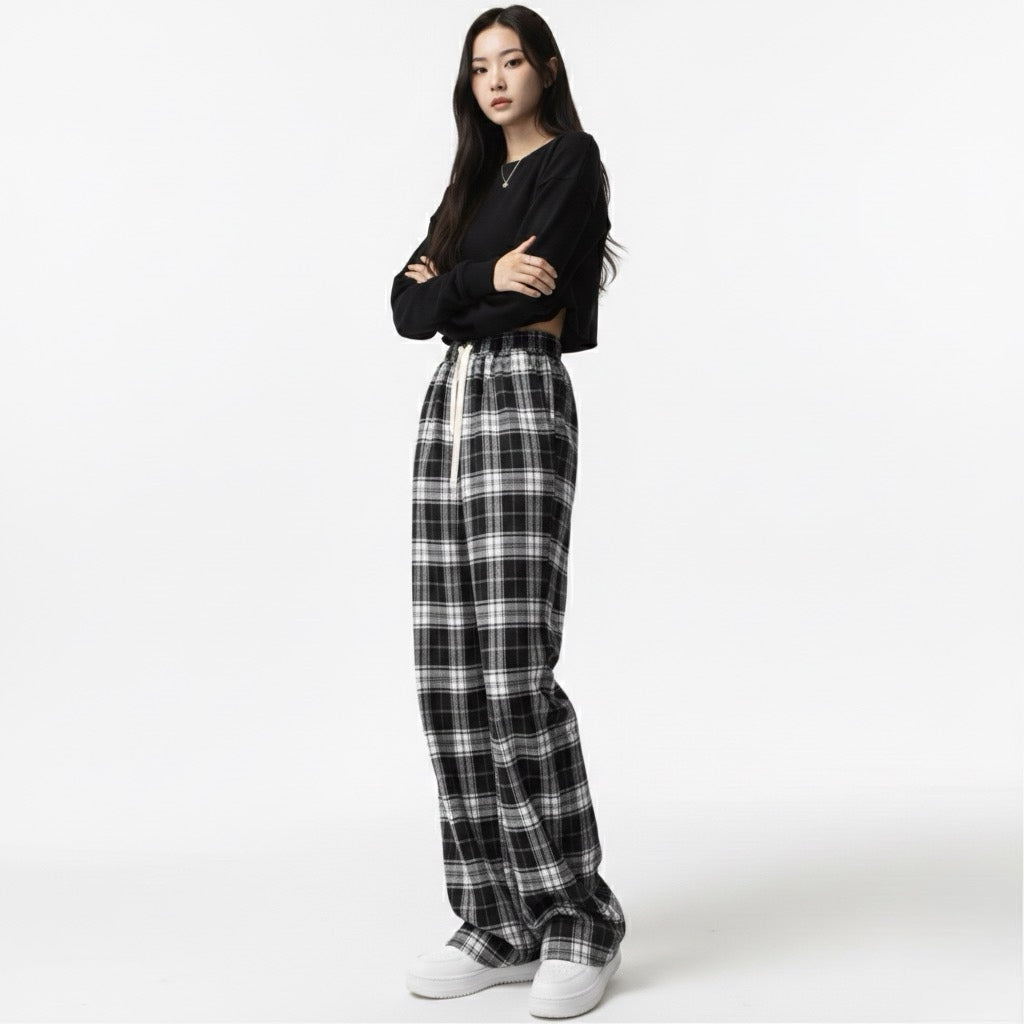 Oversized Plaid Sweatpants