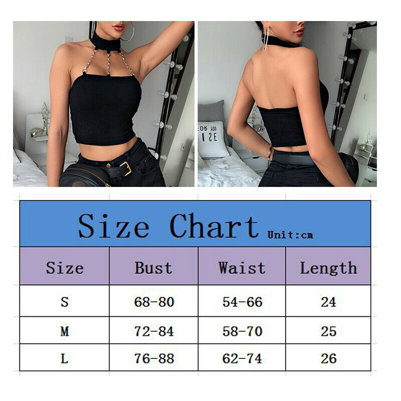 Gothic Hip Hop Women’s Chain Halter Neck Crop Top