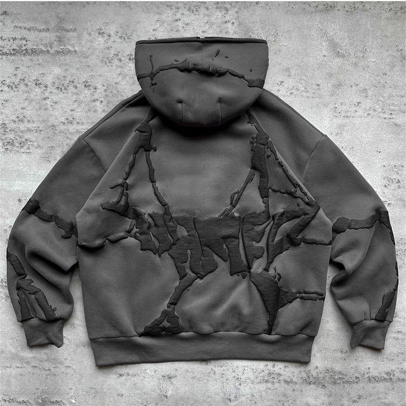 Y2K Style Streetwear Zip Hoodie for Men and Women