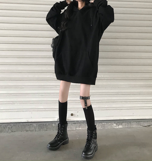 2024 Autumn Gothic Women's Oversized Hoodie with Pockets