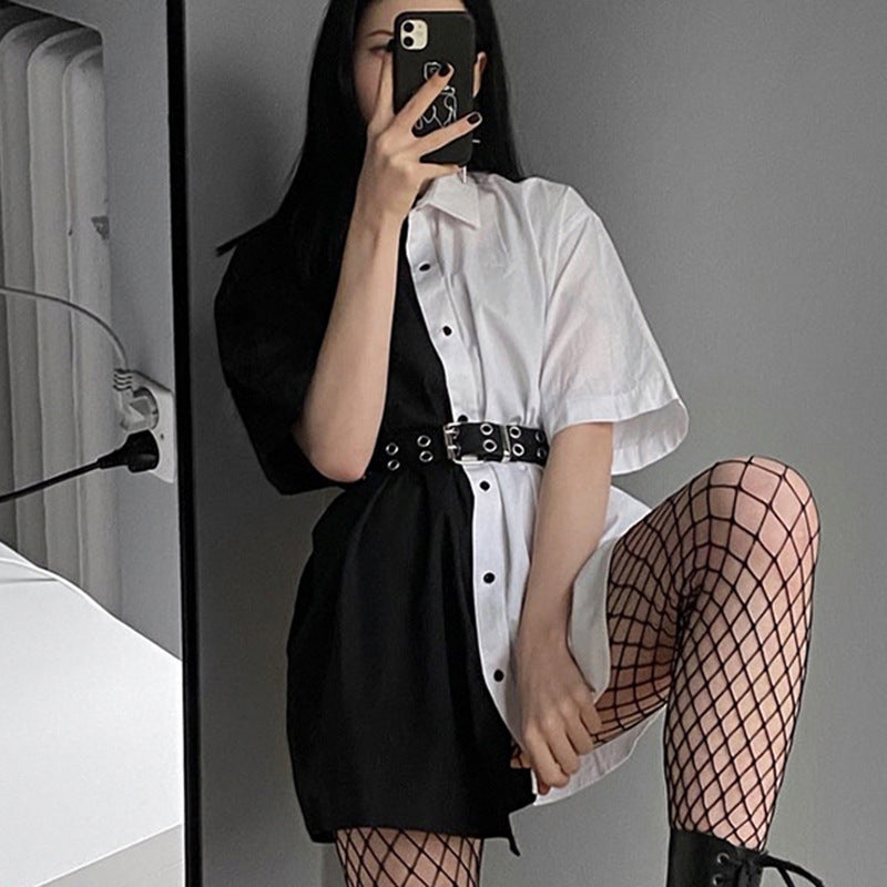 Gothic Style Loose High-Waisted Mini Dress 2020