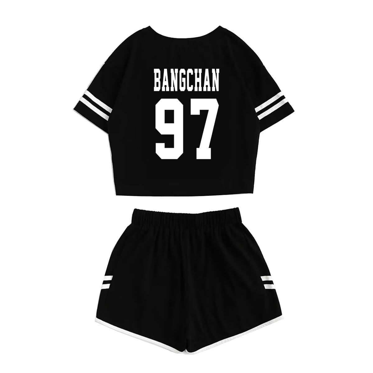 JUNG KOOK Kpop Stray Kids Shirt + Shorts Set Merch Felix Bangchan Hyunjin Changbin Minho Woojin Seungmin Shorts T-Shirt Tee