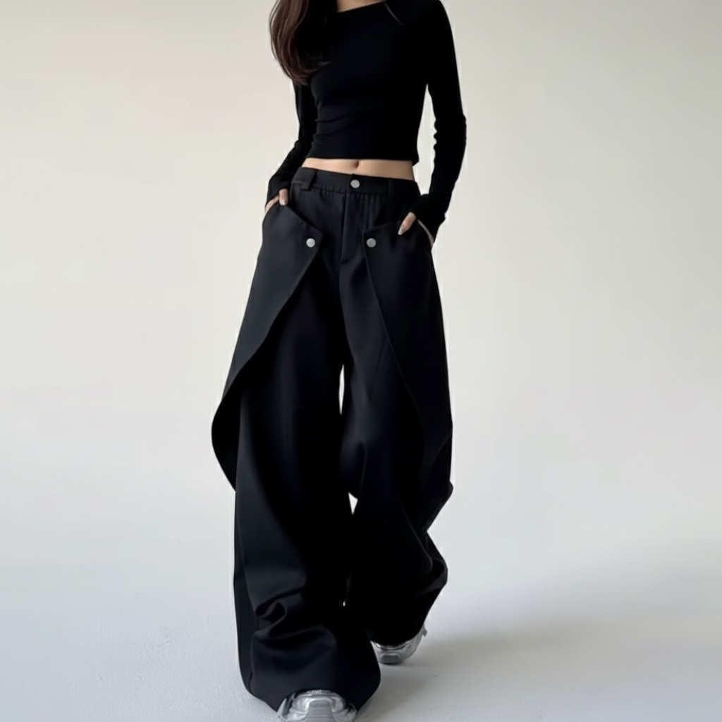 Streetwear Grunge Wide-Leg Trousers