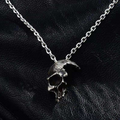 Half Face Skull Necklace in Gothic Vintage Style