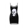 Gothic Skull Lace Mini Dress – Sexy Anime Bodycon