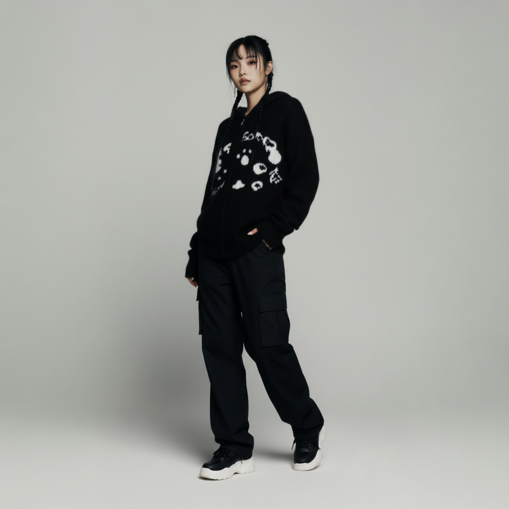 Y2K Kawaii Cat Ear Zip-Up Hoodie