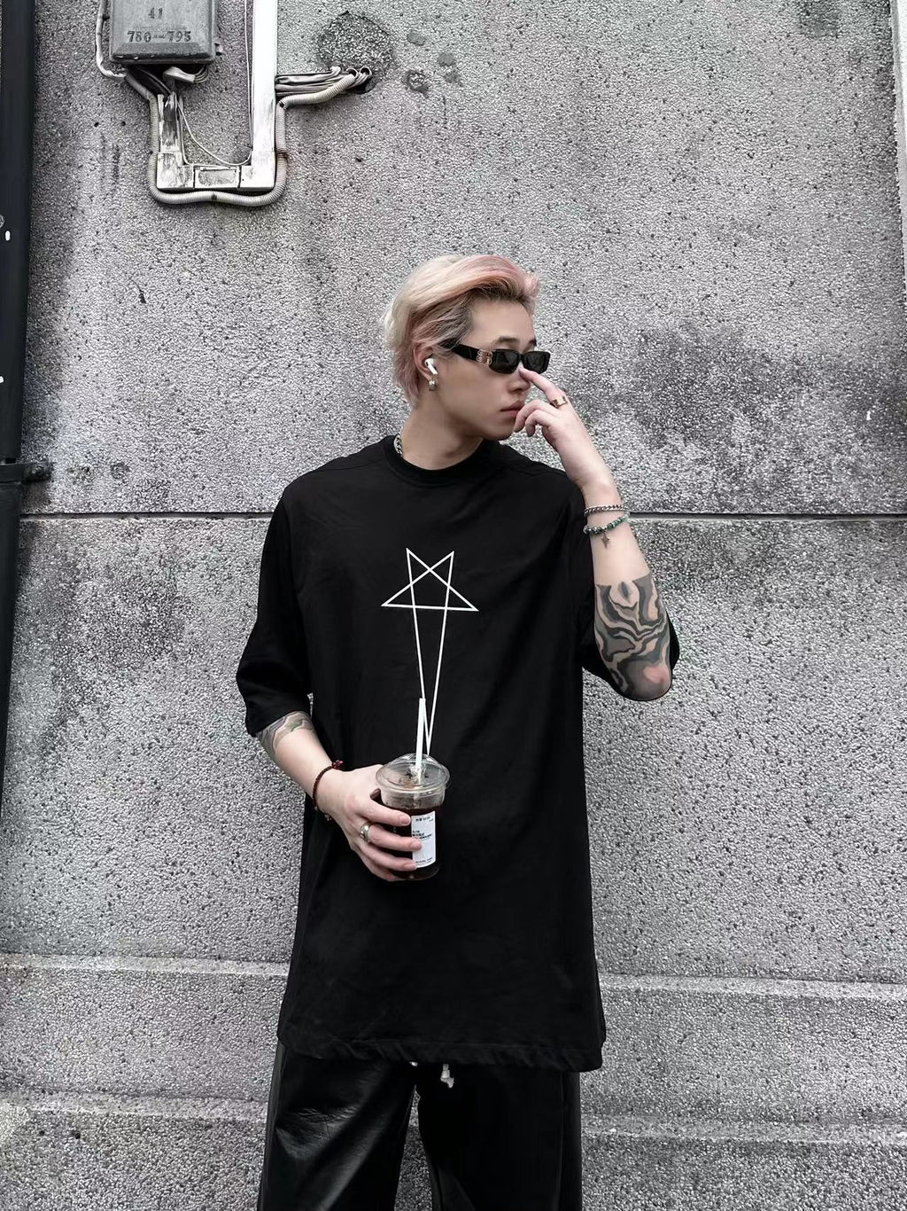Men's Oversized Gothic Cotton T-Shirt - Summer Streetwear