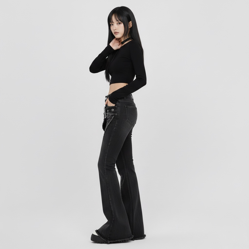Vintage Slim Micro-Flare Jeans for Women