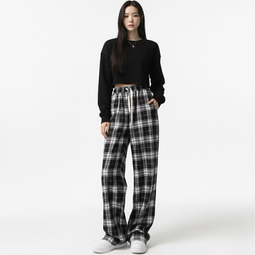 Oversized Plaid Sweatpants