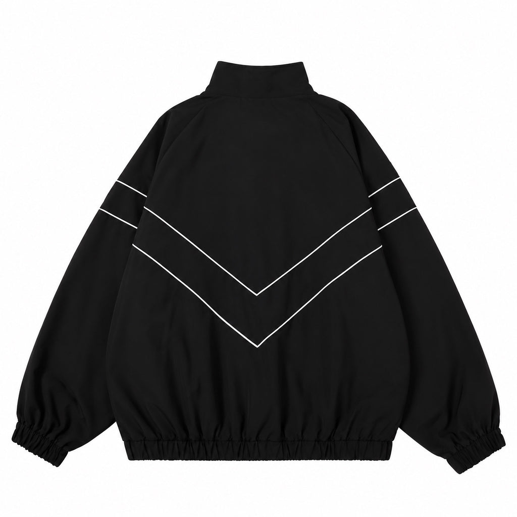 Reflective Stripe Windbreaker Jacket – Y2K Streetwear