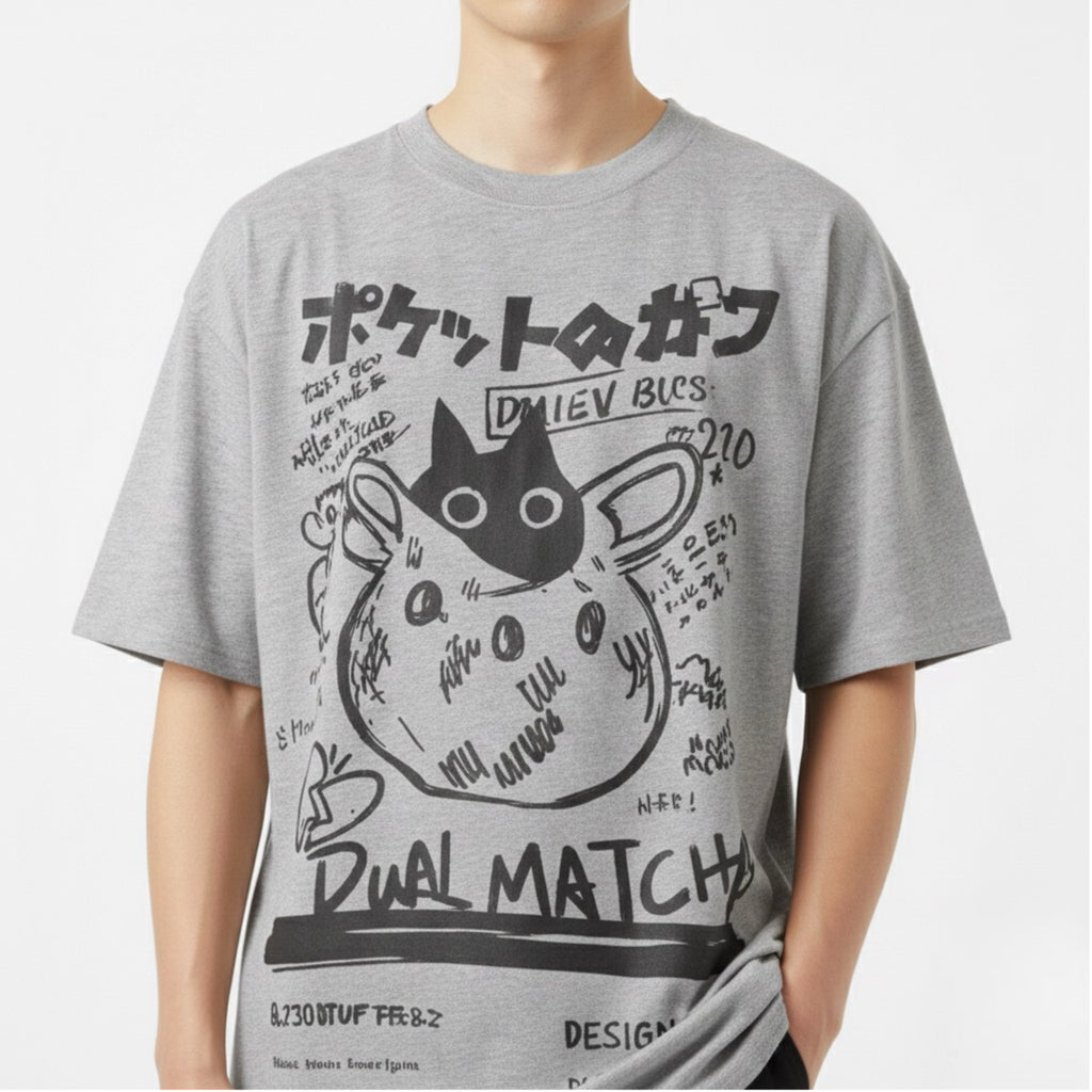 Harajuku Cartoon Cat T-Shirt