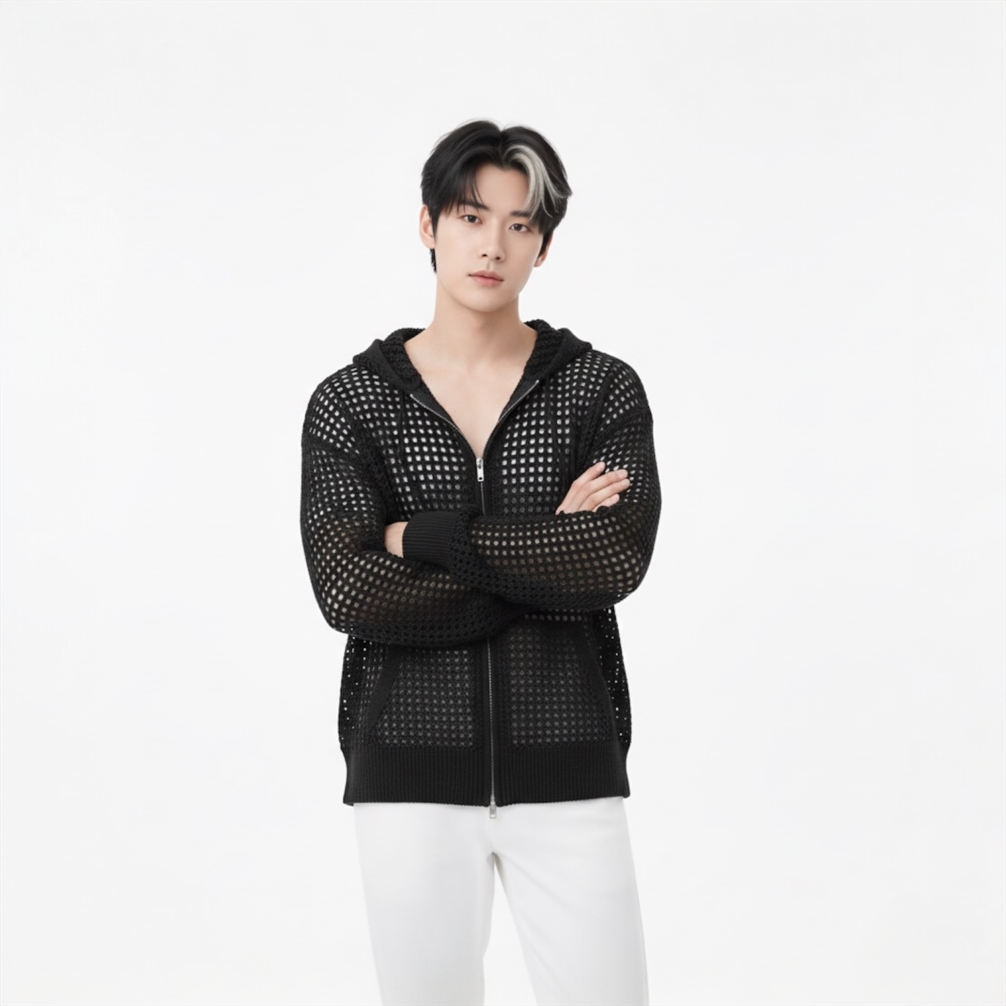 Breezy Hollow-Knit Cardigan