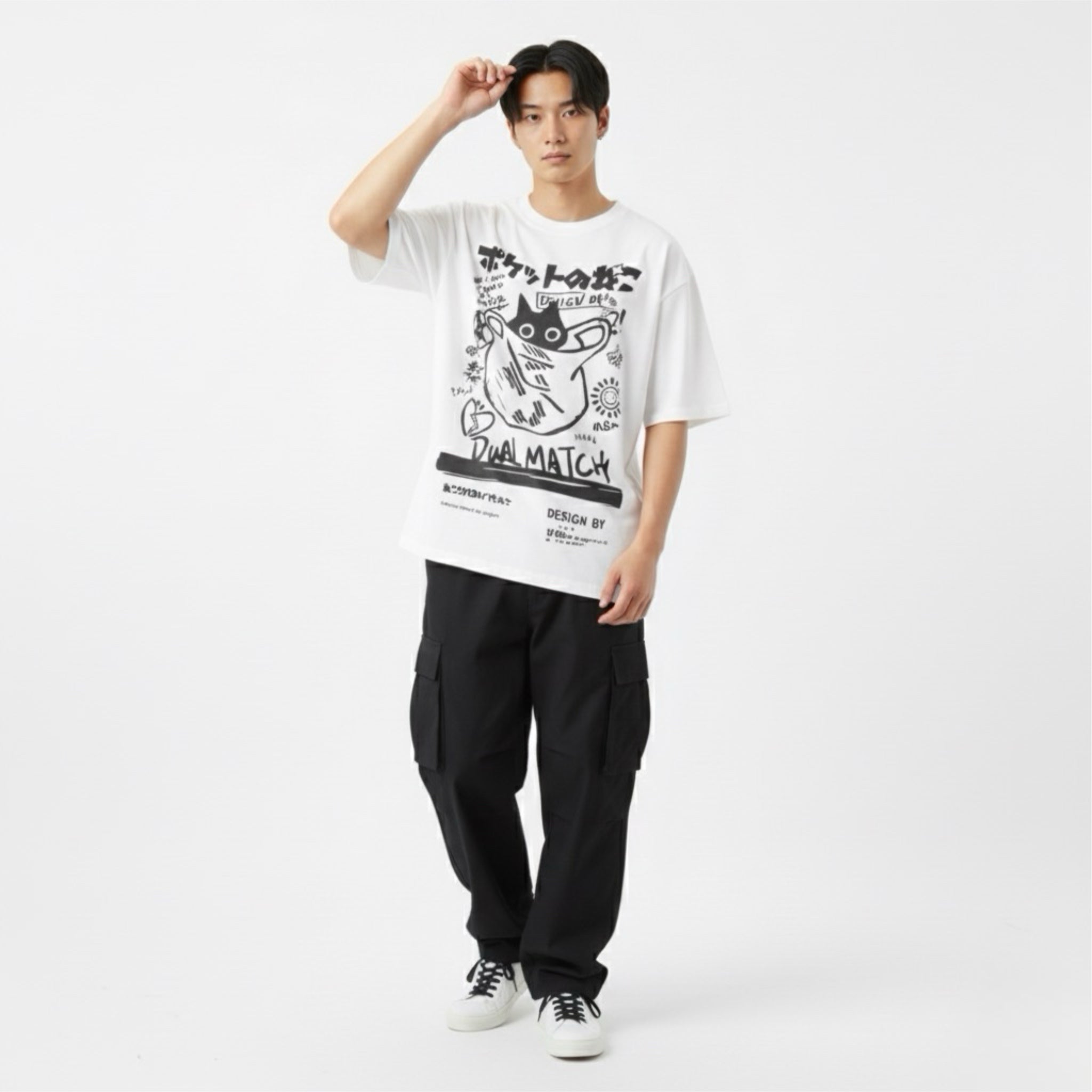 Harajuku Cartoon Cat T-Shirt