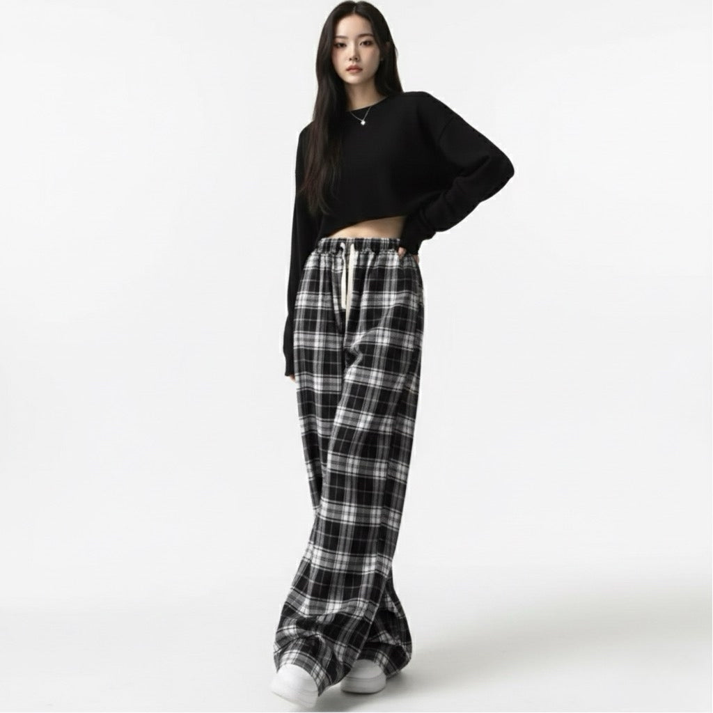 Oversized Plaid Sweatpants