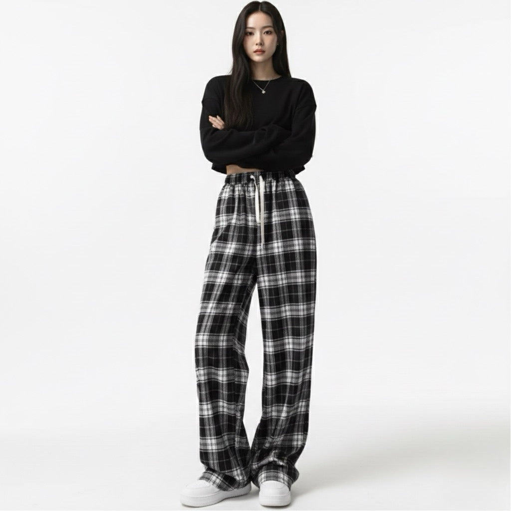 Oversized Plaid Sweatpants
