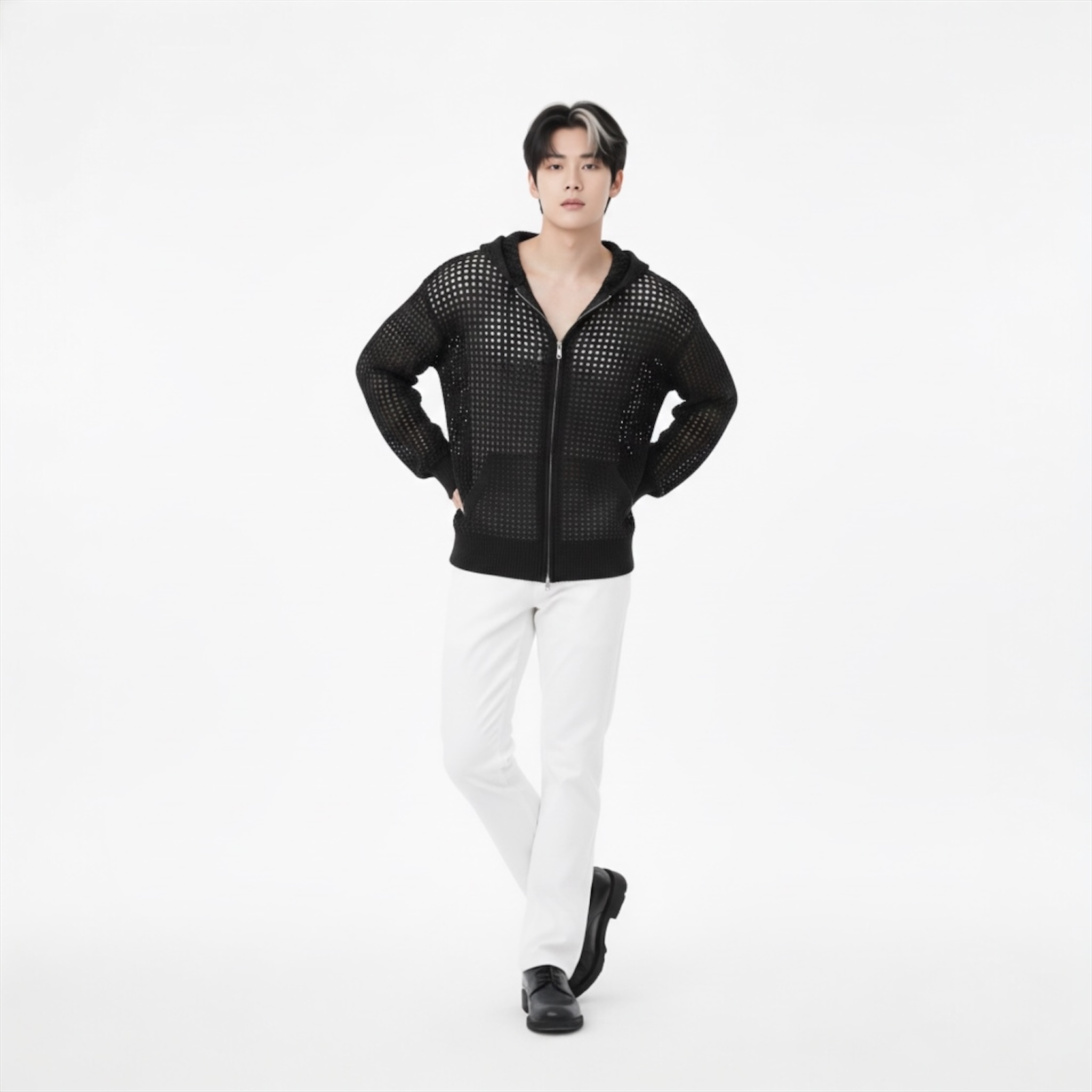 Breezy Hollow-Knit Cardigan