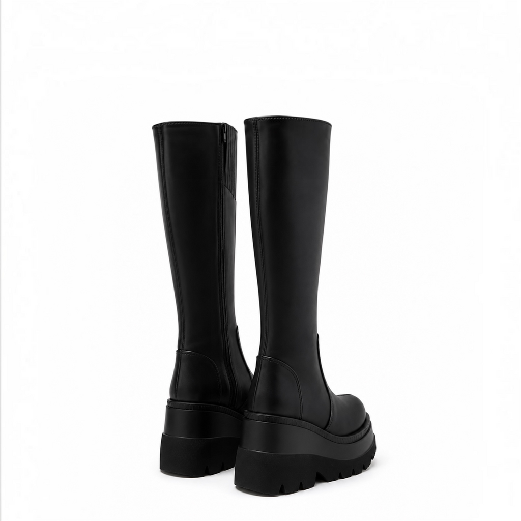 Midnight Rebel Platform Boots