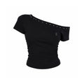 Black Asymmetrical Crop Top – Sculpted Slim Fit