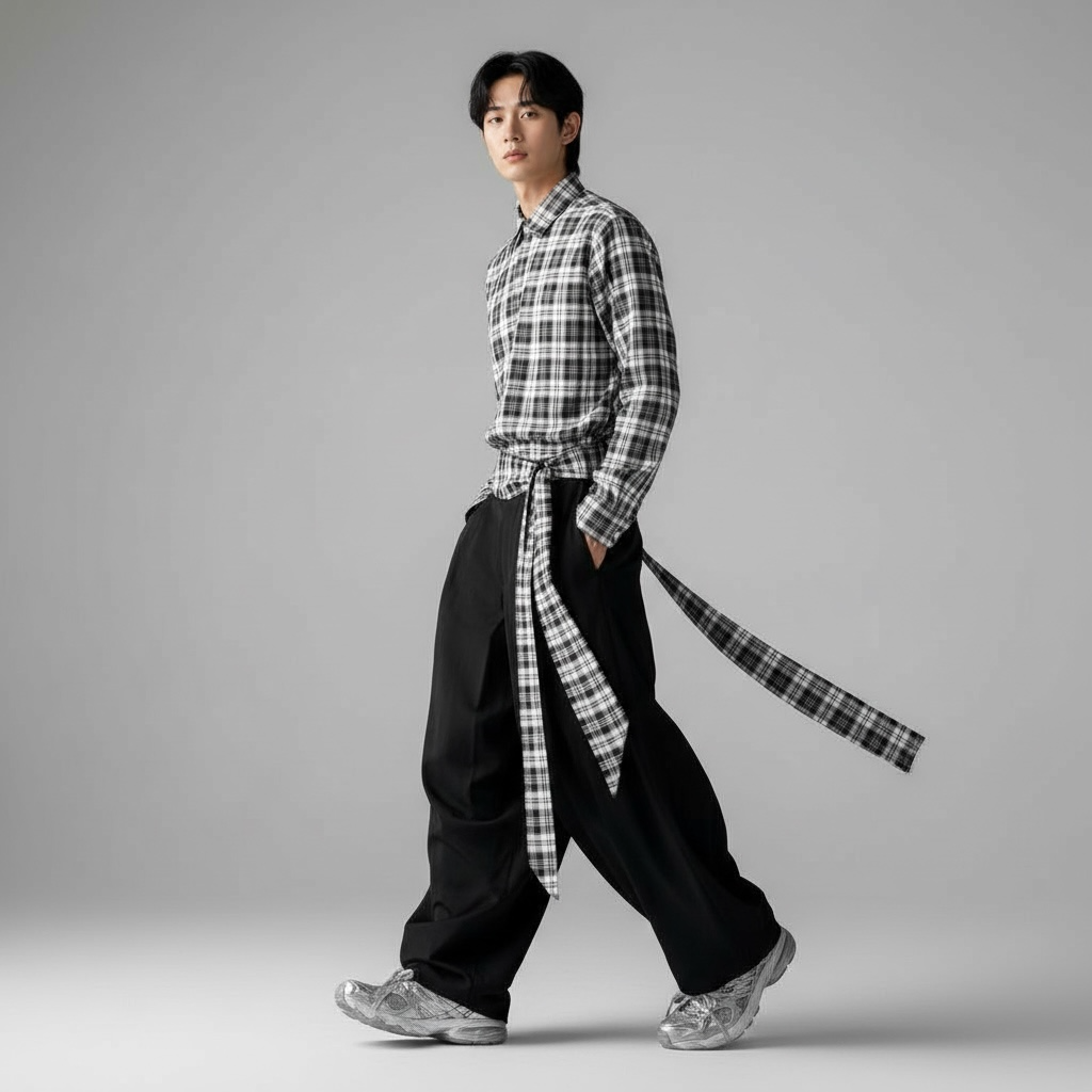 Gothic Y2K Black Parachute Pants