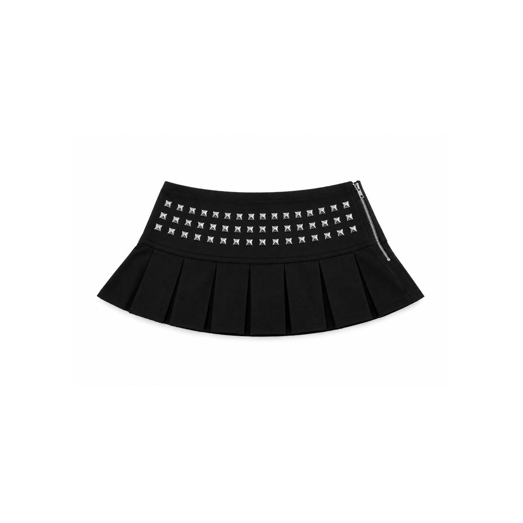 Goth Doll Studded Pleated Skirt