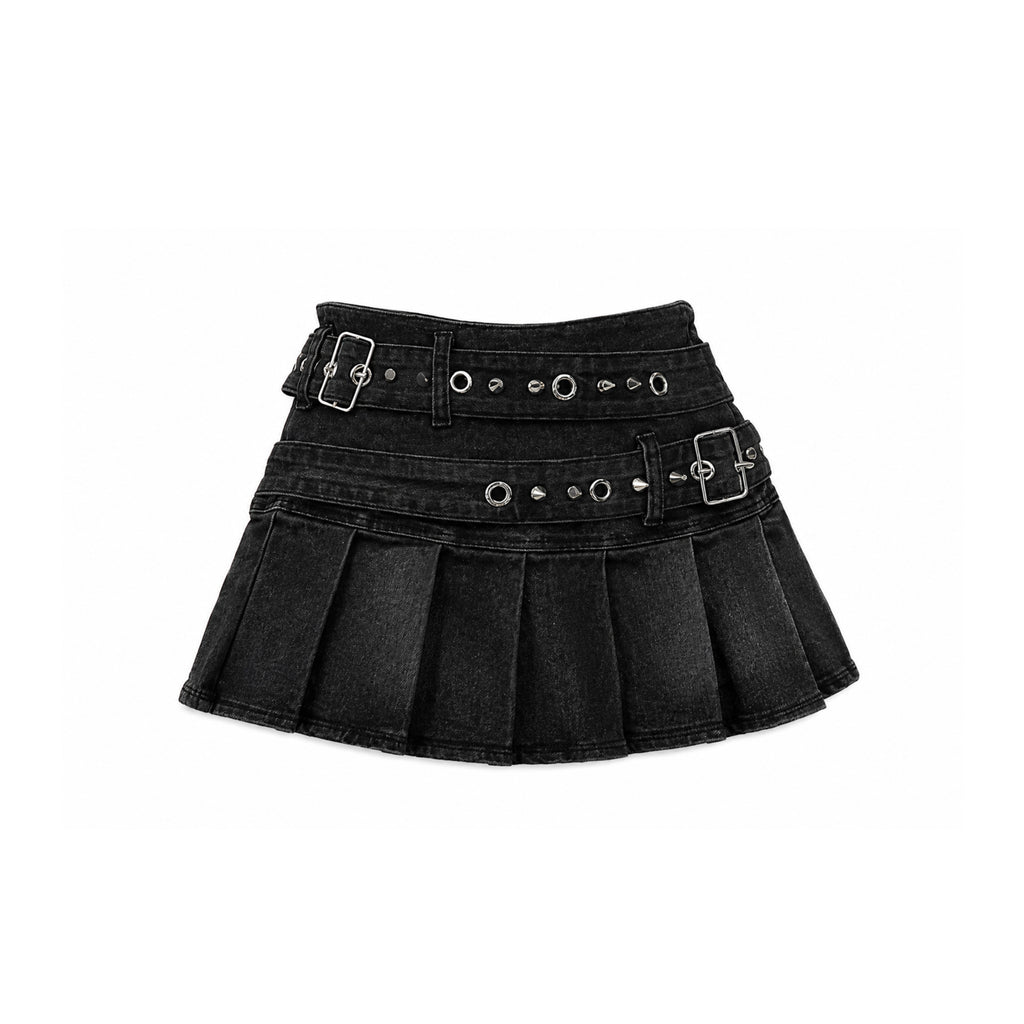 Harajuku Rivet Denim Mini Skirt