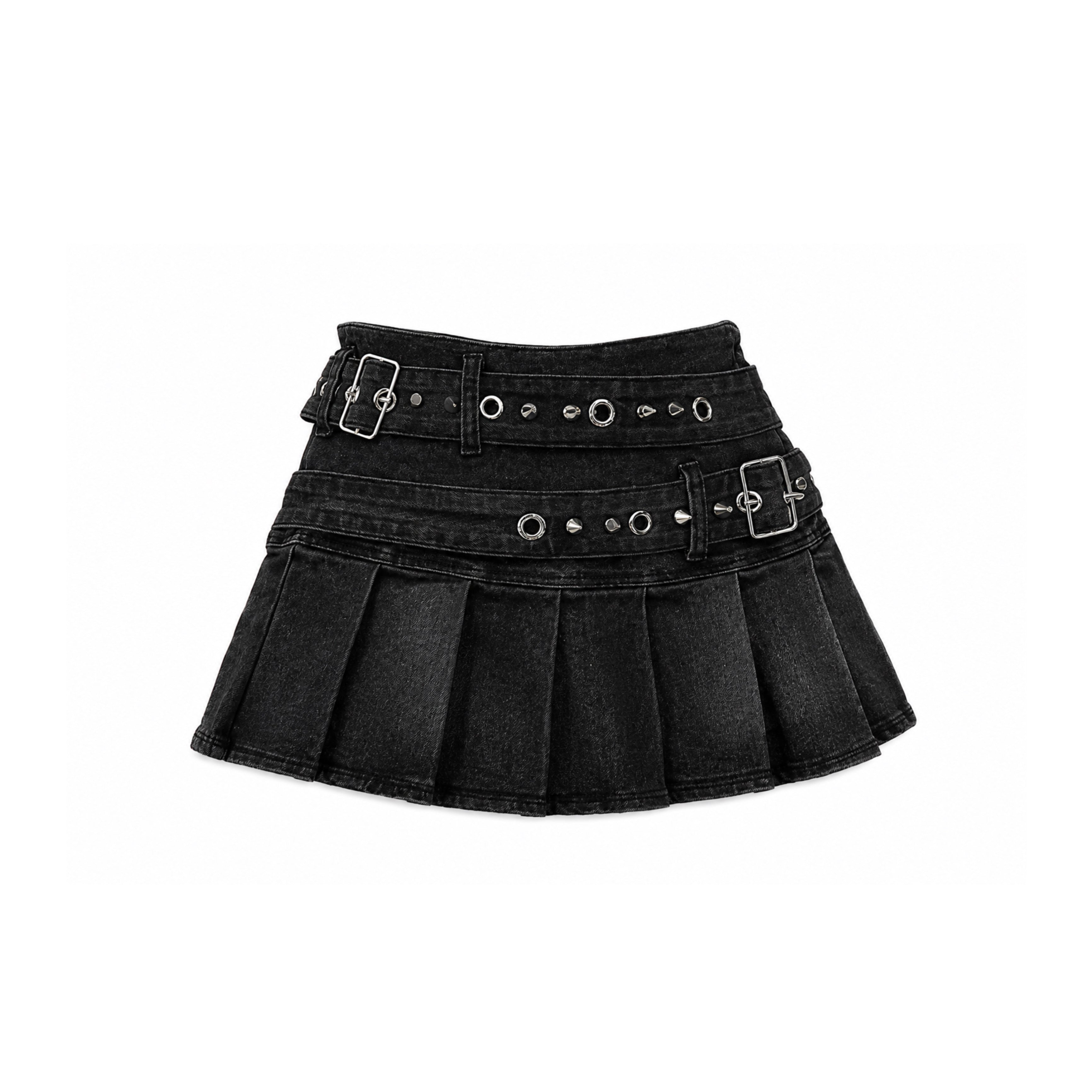 Harajuku Rivet Denim Mini Skirt